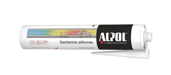 Sanitarinis silikonas plytelių siūlėms ALPOL ELITE 300 ml (GRAFITAS)  paveikslėlis