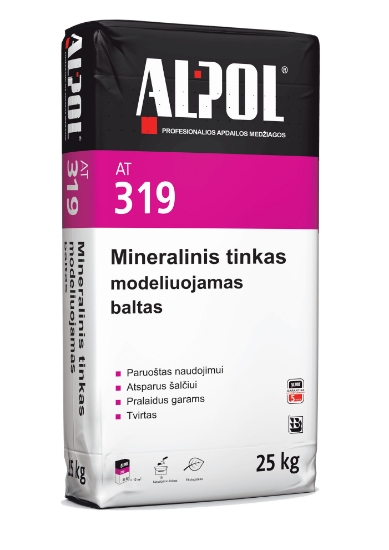 Baltas modeliuojamas mineralinis tinkas ALPOL AT 319 25 Kg (BALTAS) paveikslėlis